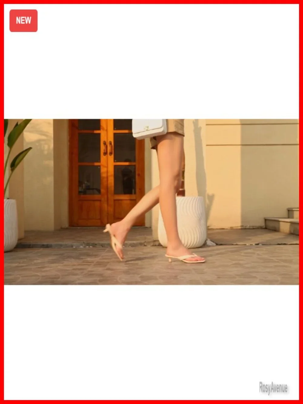 Kitten Heels Flip Flops Square Toe Low Heels Slip On Comfortable Thong Heeled